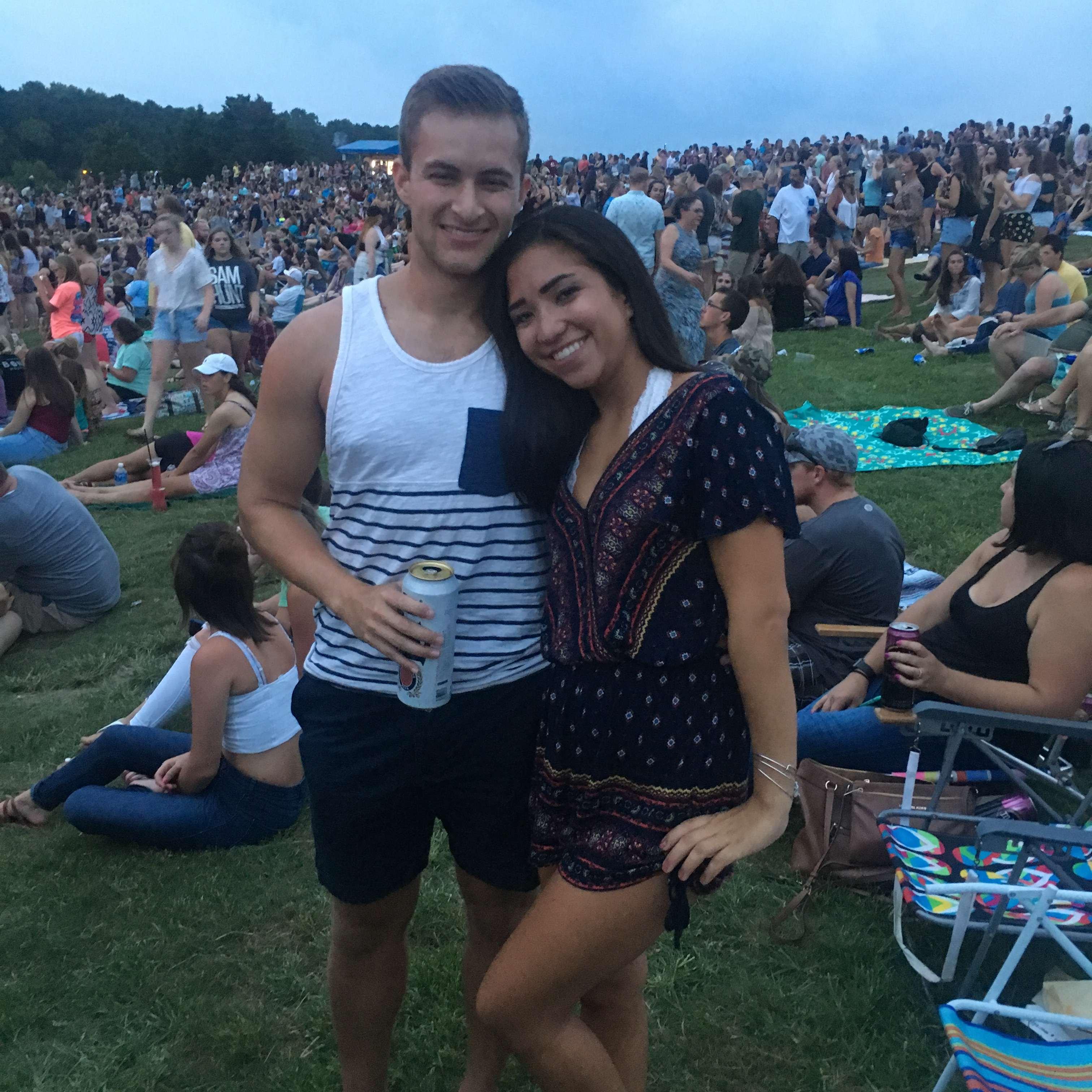 Our favorite thing to do together from the start of our relationship to now is going to concerts.
