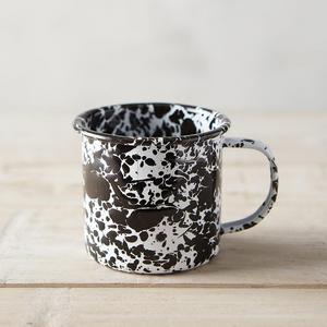 Marbled Enamel Mug, Black