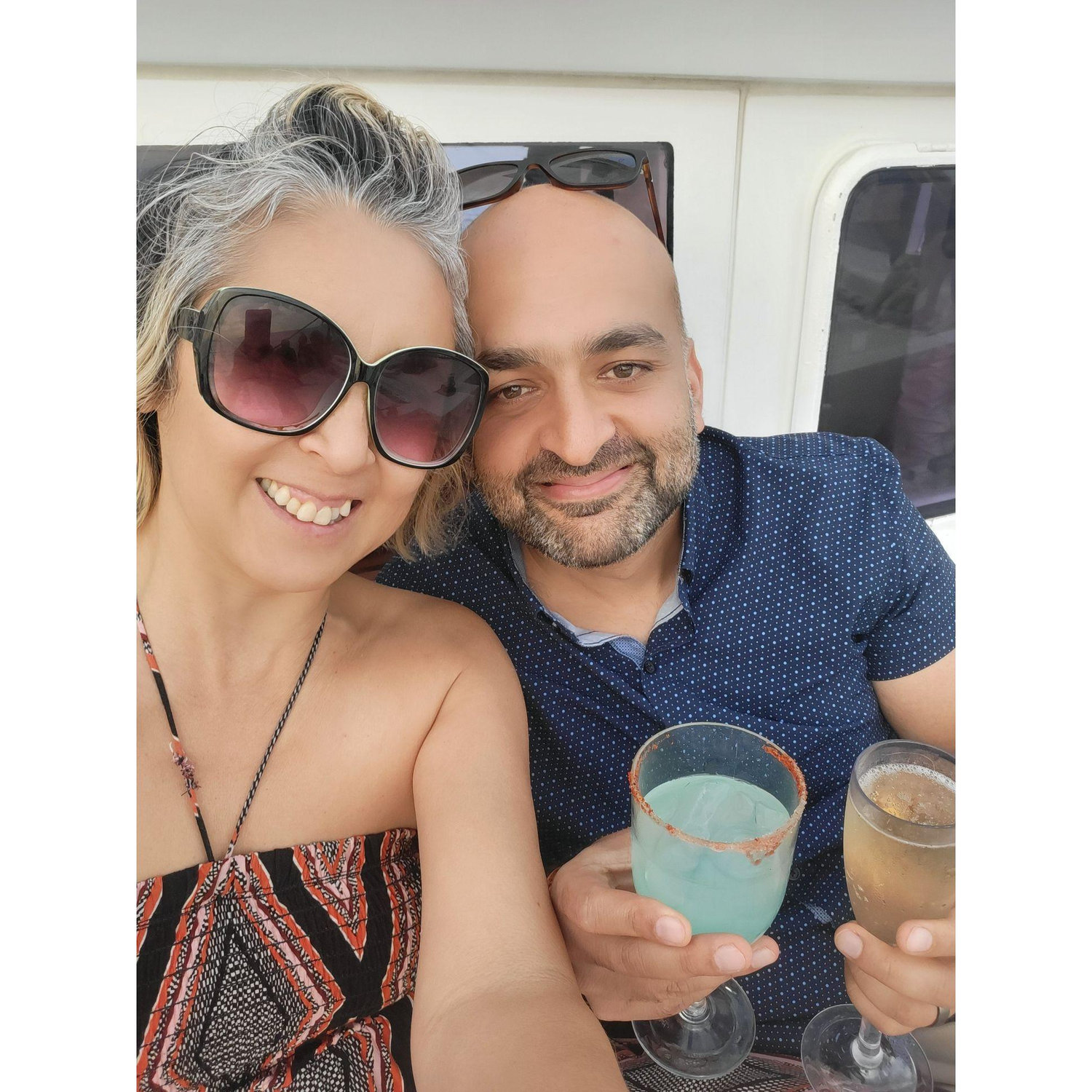 Our first trip on a catamaran in Tulum, Mexico.