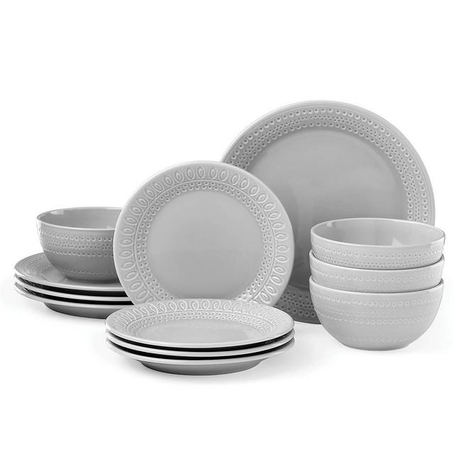 Willow Drive 12-piece Dinnerware Set in Light blue