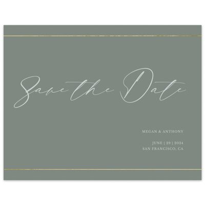 Green Simple Wedding Digital Save the Date - Sheffield Landscape