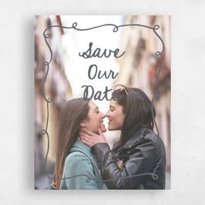 Charcoal, Grey Wedding Save the Date - Fairuza Photo