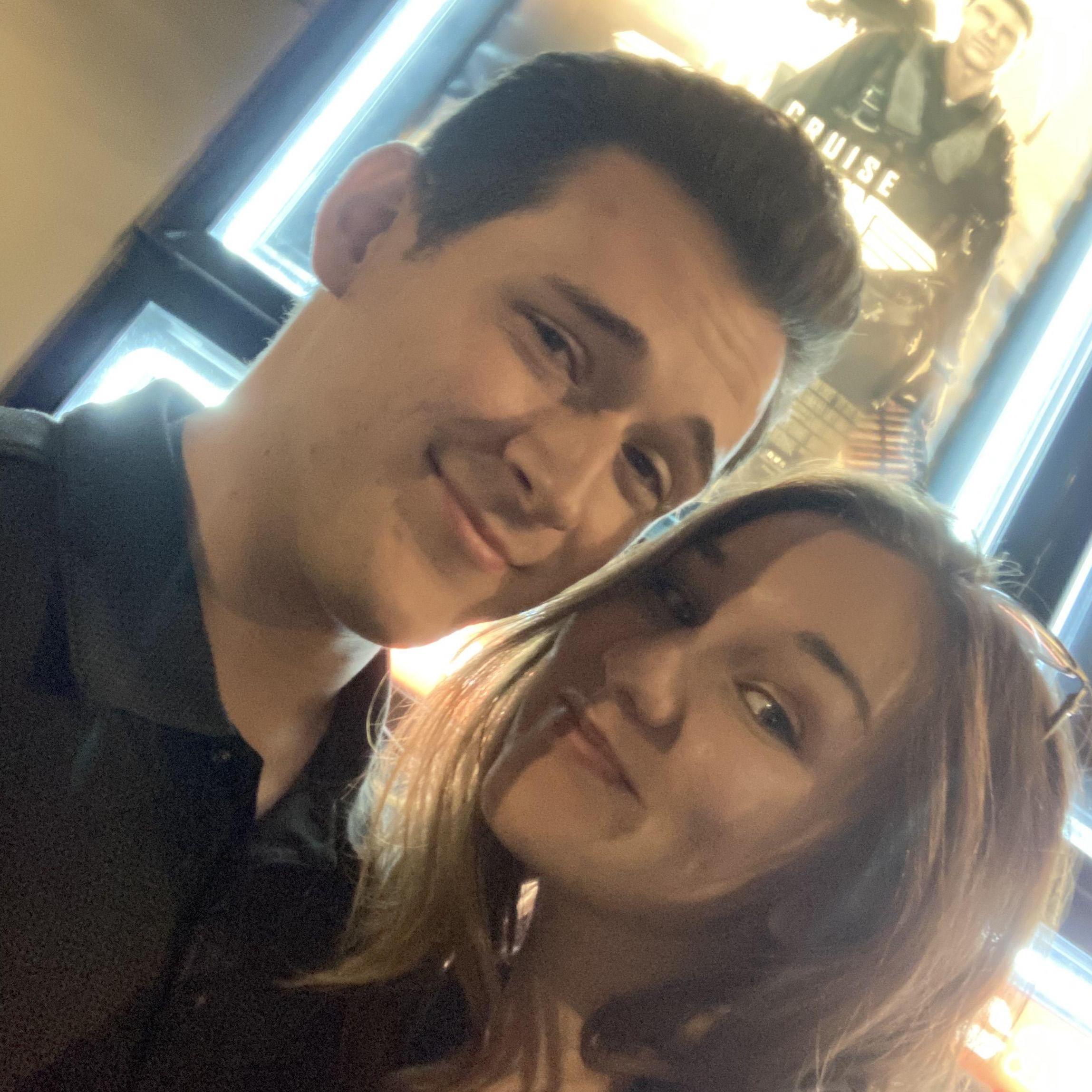 First time Abigail has ever been to the movie theater (Top Gun)