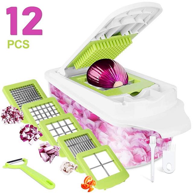 Sedhoom 12-in-1 Vegetable Chopper Onion Chopper with Large Container Multi Food Chopper Vegetable Cheese Fruit Chopper Dicer Cutter Series