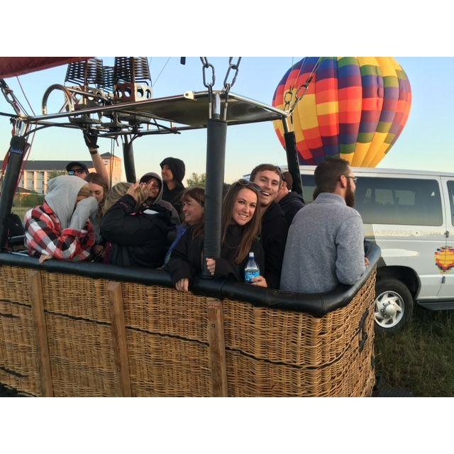 Right before our hot air balloon ride with Matt's parents!