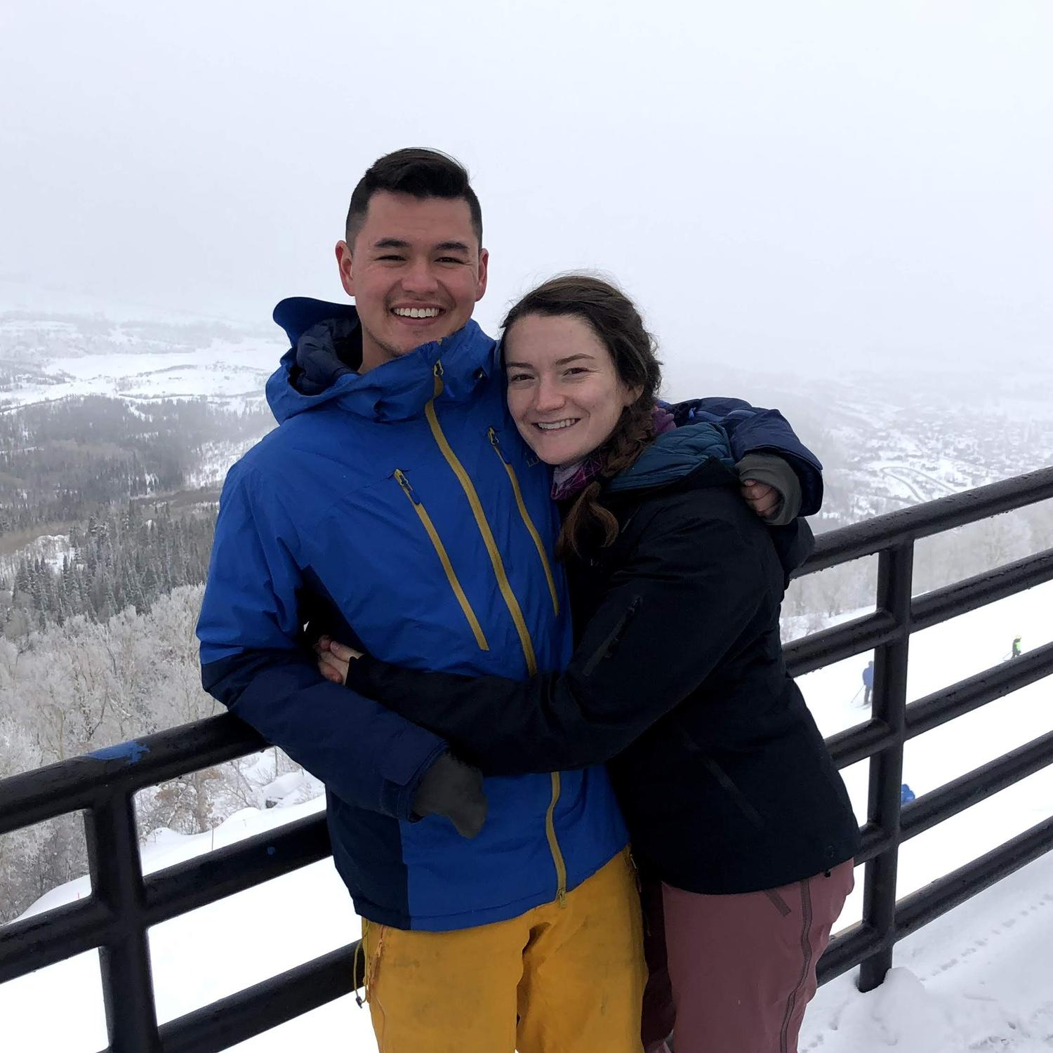 One of the only photos we have skiing together! (We’ll work on it). Steamboat in 2020.