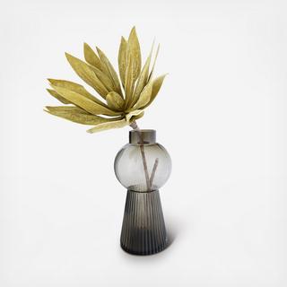 Fluted Pedestal Glass Vase