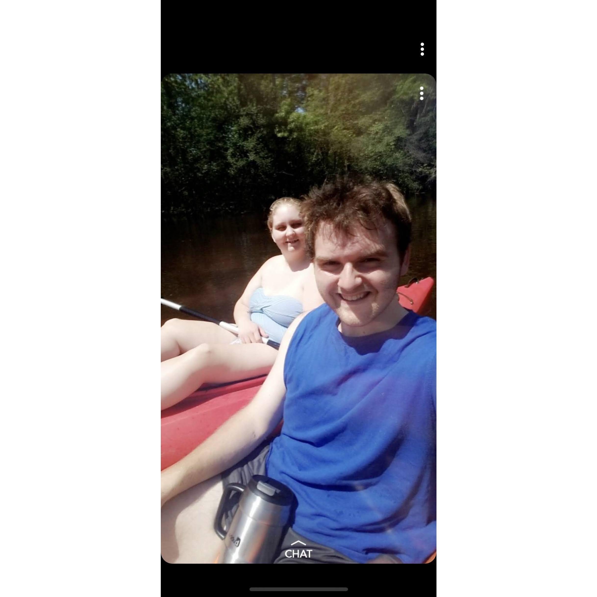 Kayaking together for the first time. And the first time ever for Brooke.