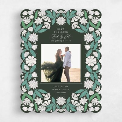 Green Scalloped Wedding Save the Date - Juliet Photo