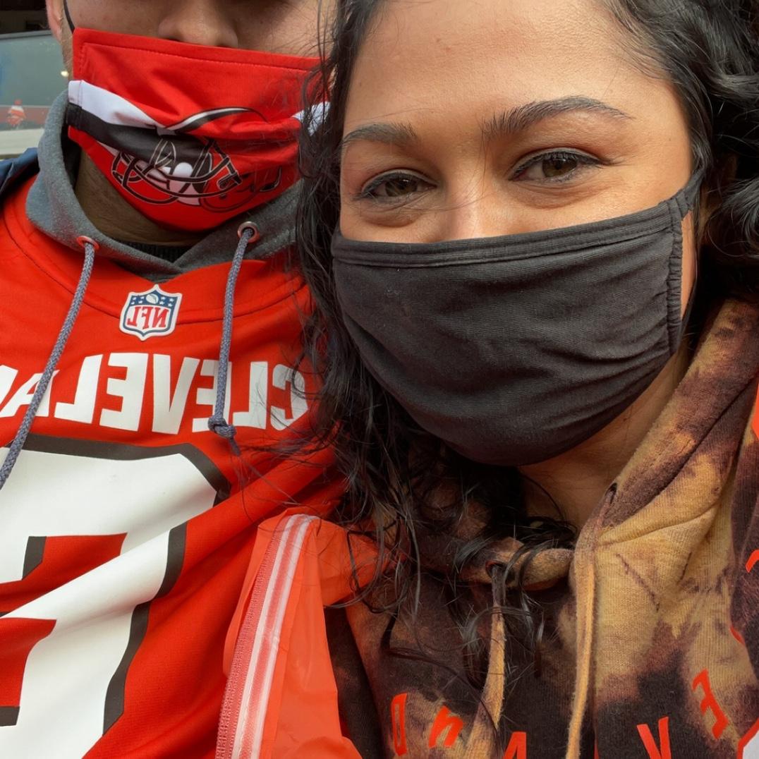 Our second date. Browns game during covid times on 11/15/2020.