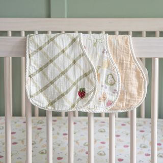 Clementine Assorted Fruits & Veggies Burp Cloth, Set of 3