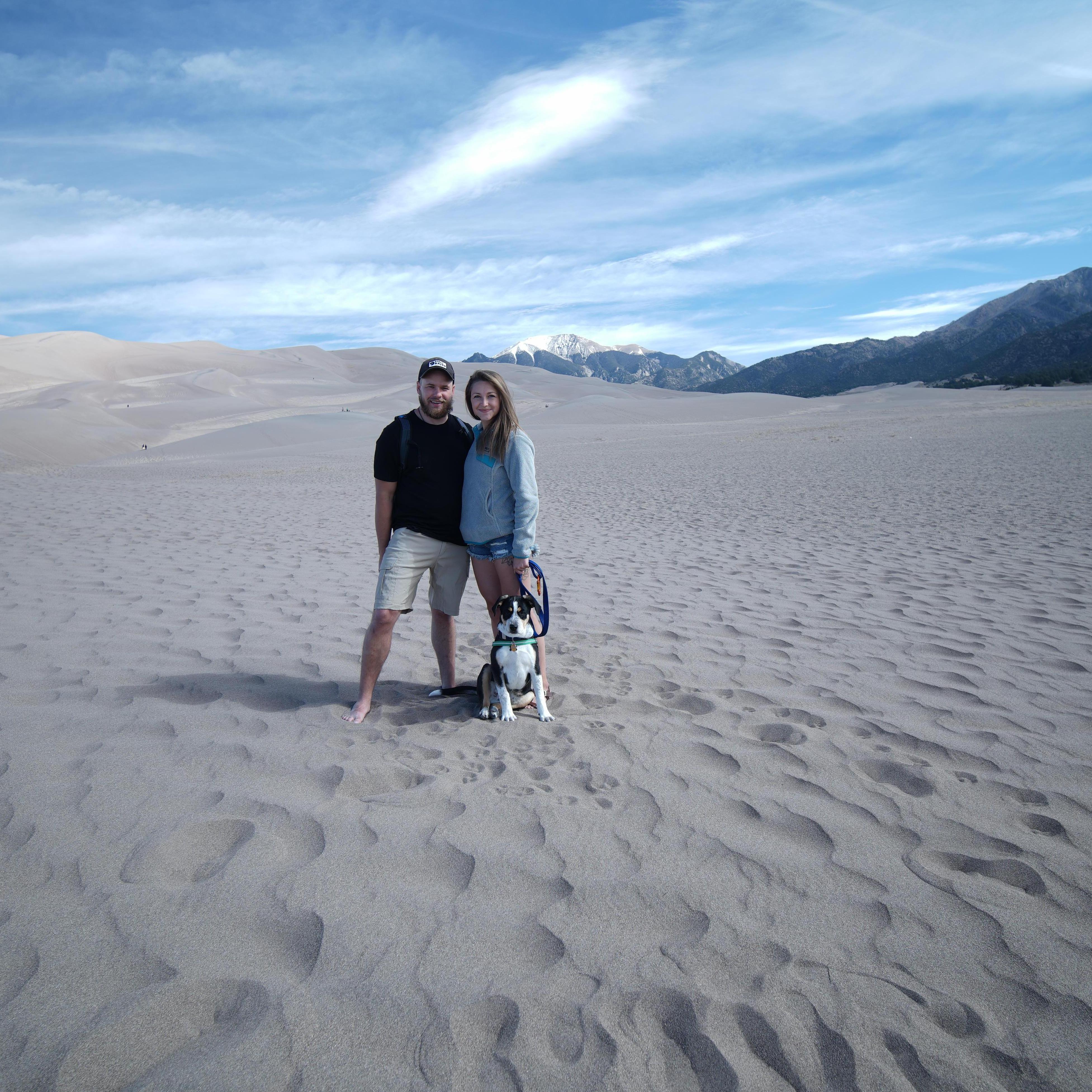 Our little family at Great Sand Dunes National Park May 2018
