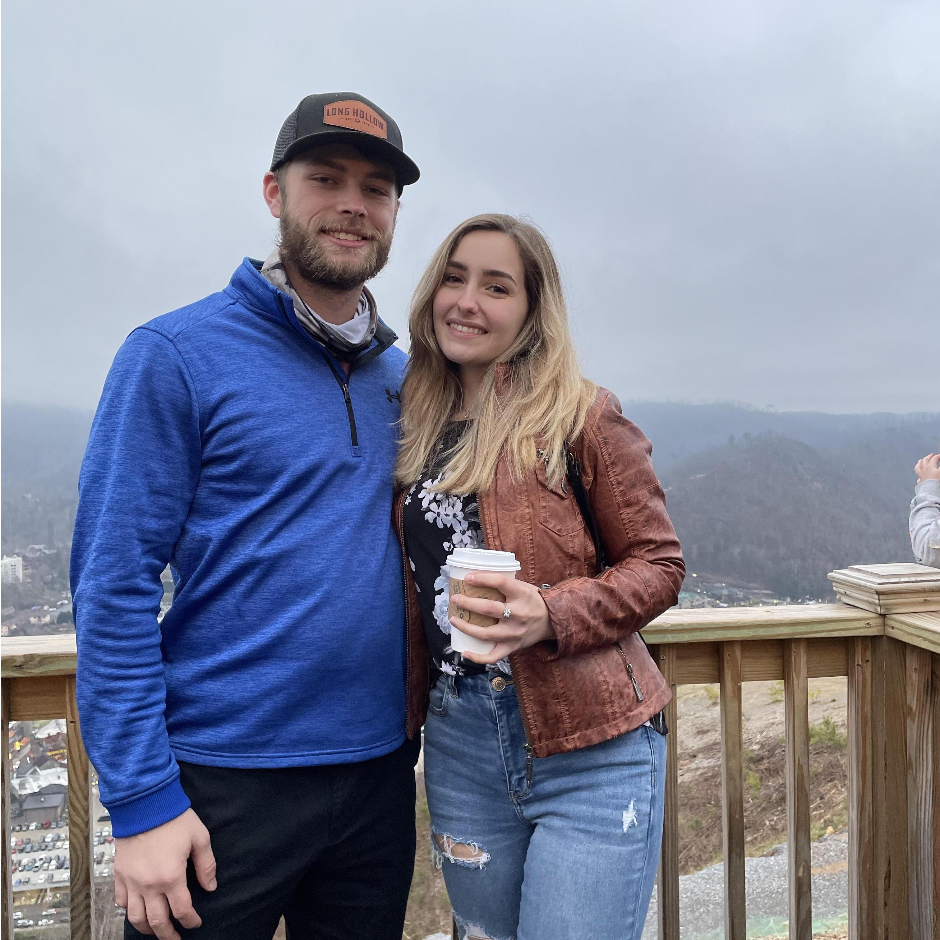 December 31, 2020 - After Christmas, my family took a trip to Gatlinburg, and Zach got to tag along with us - our first vacation together! This was taken from the top of the sky bridge.