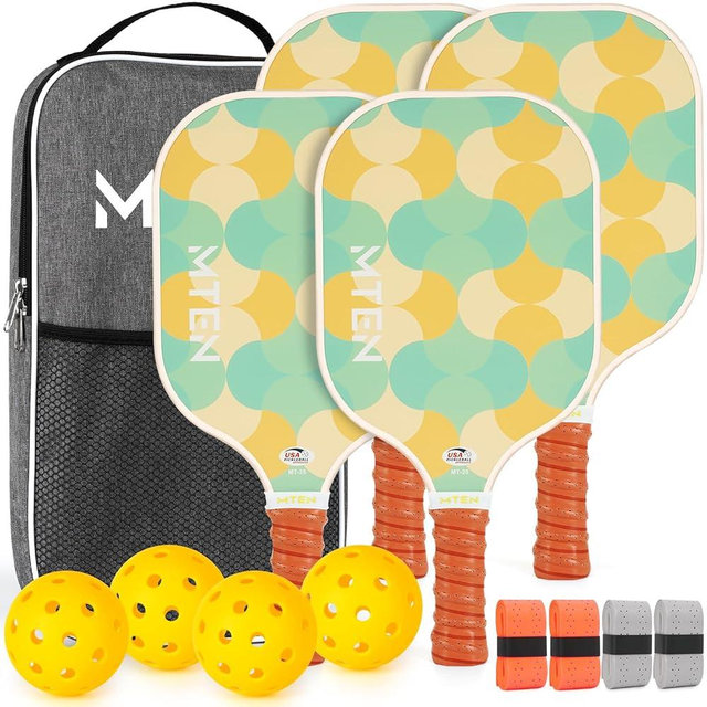 Pickleball Paddles, USAPA Approved Fiberglass Surface Pickleball Set with Pickleball Rackets, Pickleball Paddles Set ​for Men Women