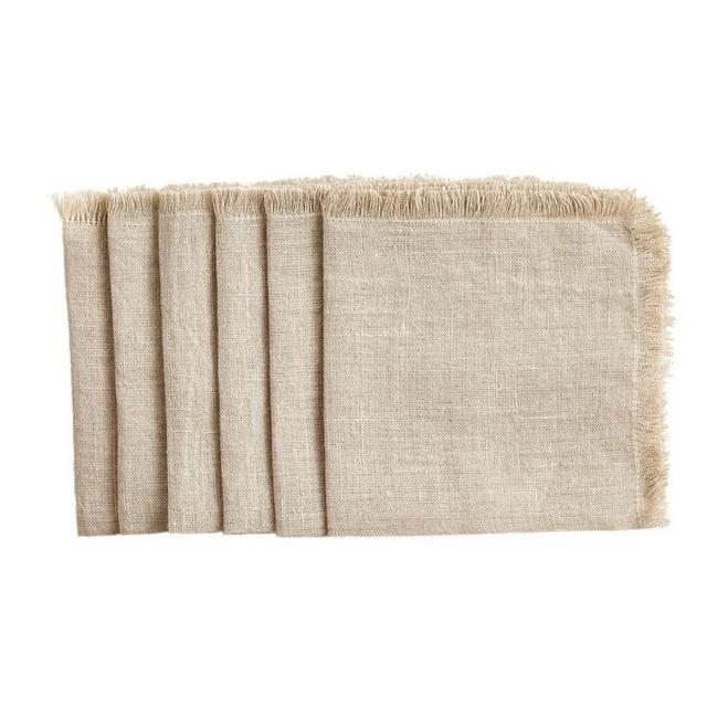 Natural Cocktail Napkins set of 6