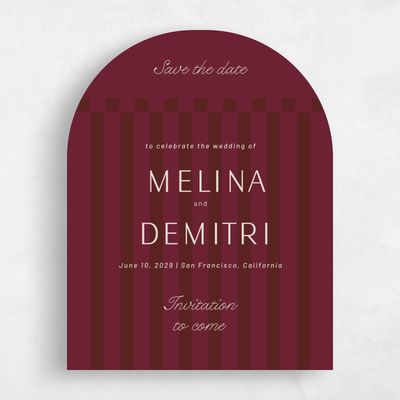 Red Arch Wedding Save the Date - Sabbia Portrait