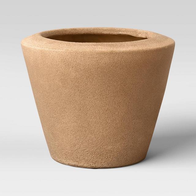 12" Indoor/Outdoor Earthenware Weathered Planter Tan - Threshold™ designed with Studio McGee