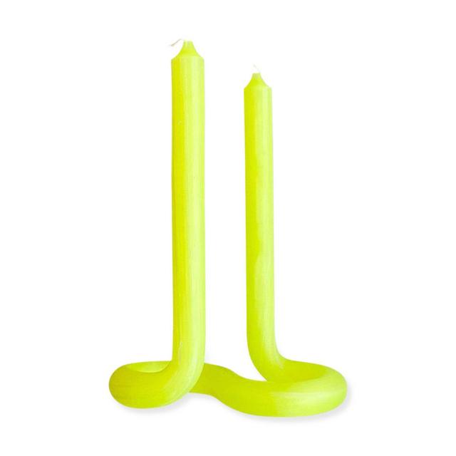 Twirl Taper Candle - Neon Lemon
