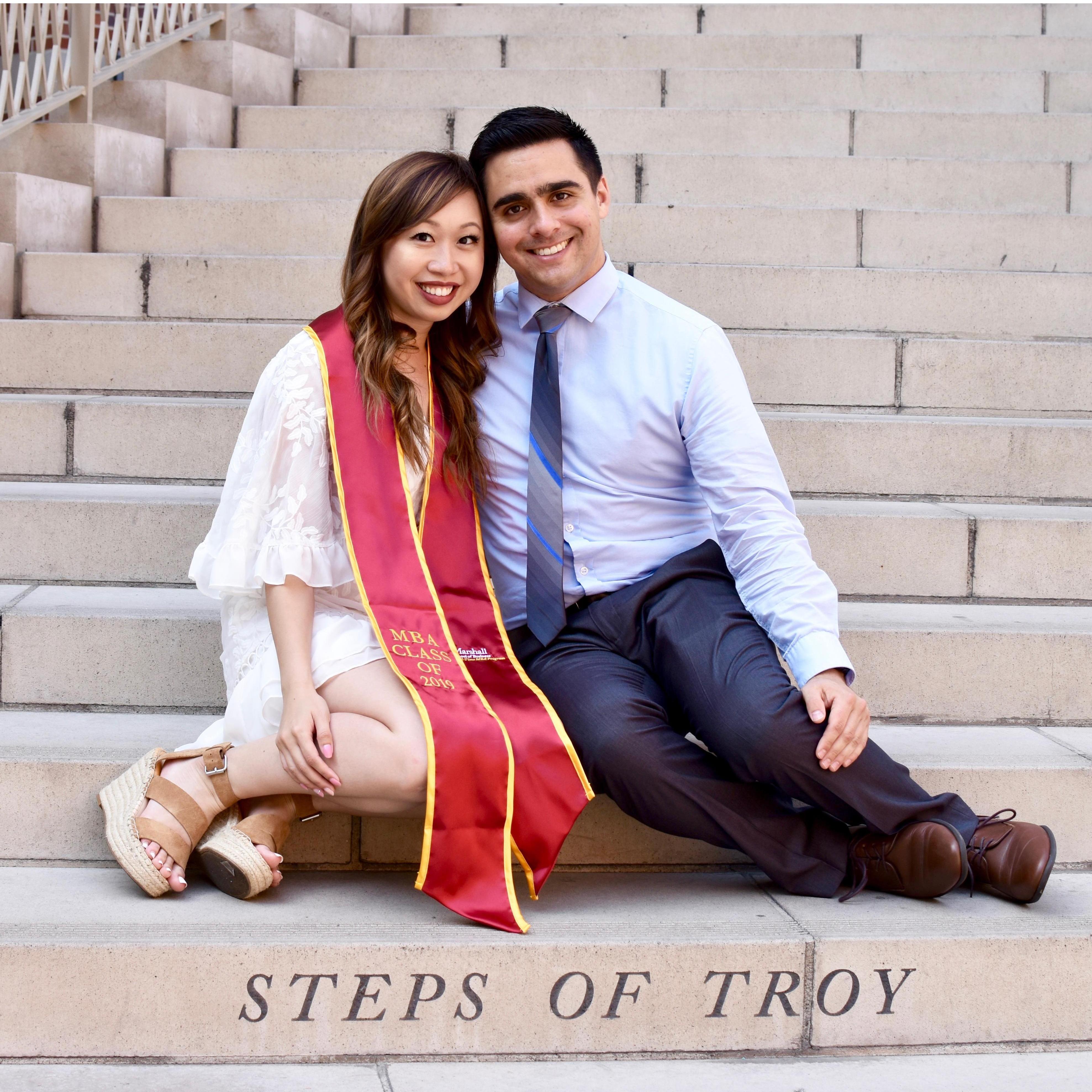 Bonnie graduated with her MBA and Stephen with his DDS from USC on the same day in 2019 :)