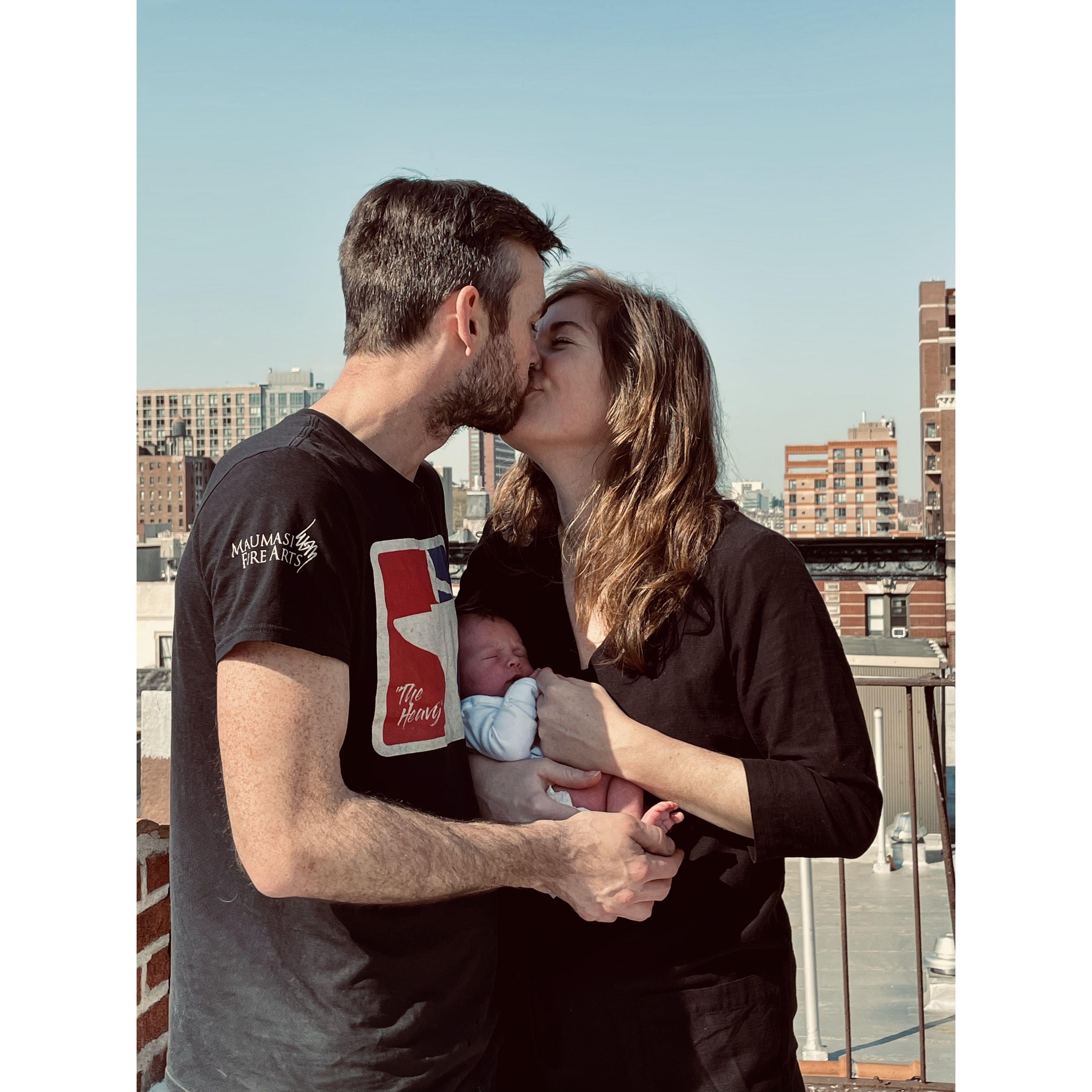 Our first family photo shoot on the rooftop with baby Ember! She is 2 weeks old.