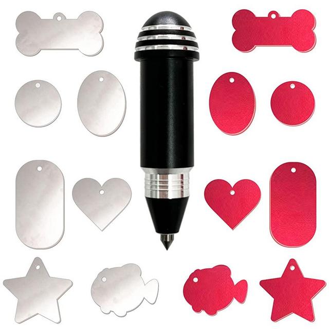 dbwohle Engraving Tip/Etching Tool/Engraving Tool,with 2 Color & 7 Lovely Blank Tags,Compatible with Cricut Maker,Explore,Explore Air,Explore Air 2 and Explore One (Black)