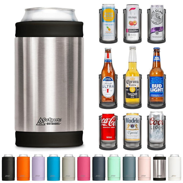 DUALIE 3 in 1 Insulated Can Cooler - 15+ Colors - Universal Size for 12 oz Cans, Slim Cans, and Bottles