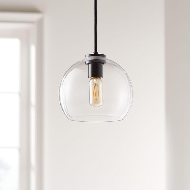 Arren Black Single Pendant with Clear Round Shade