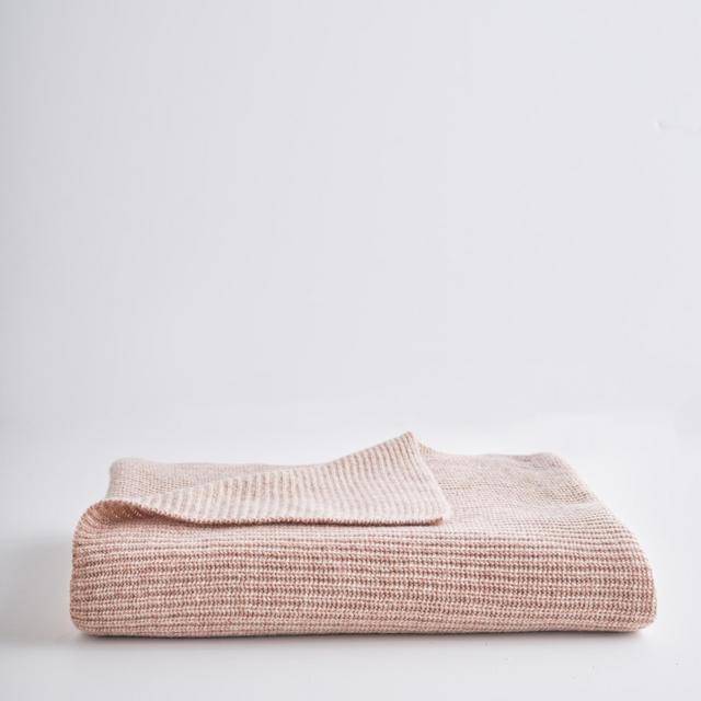 Ribbed Knit Cashmere Throw
