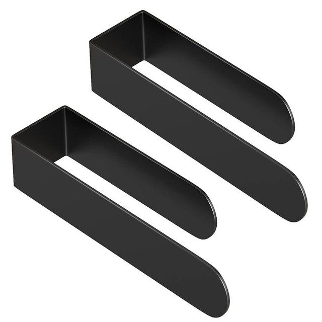 HUFEEOH 2 Pack Adhesive Hand Towel Holder, Sticky Towel Bar Towel Holder Wall Mounted, Stainless Steel Kitchen Towel Holder Hand Towel Rack for Bahtroom Hotel RV Kitchen (Black)