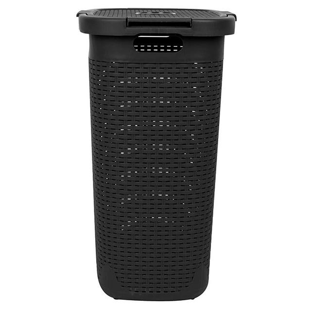 Mind Reader Condiment Station Laundry Hamper, One Size, Black