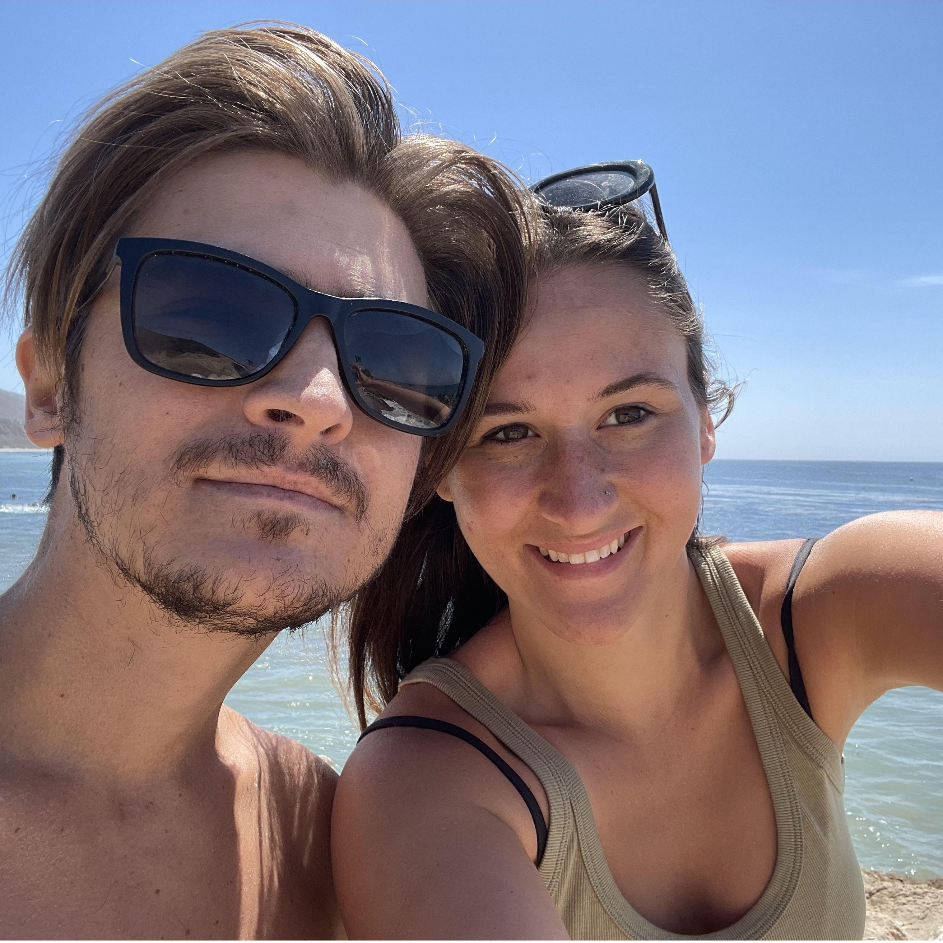 At the beach in Malibu