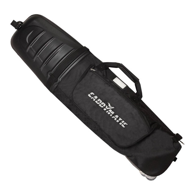 Caddymatic Hard Top Shell Padded Travel Cover with Wheels Black