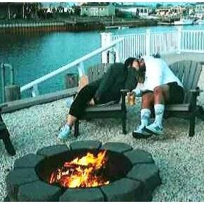 a fire pit, a bay front view, and my love next to me. How could it be better?