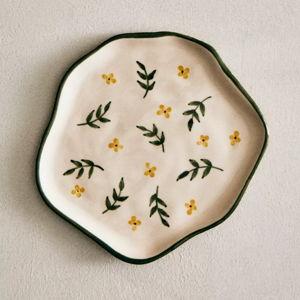 Zara Home Floral Dessert Plate Green