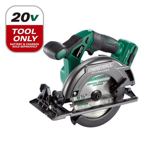 Masterforce BOOST® 20-Volt Brushless Cordless 6-1/2" Circular Saw - Tool Only