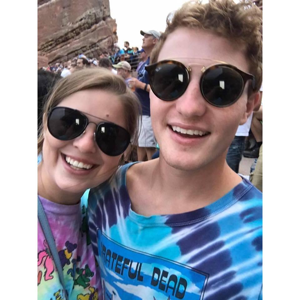 Chris has given Taylor a huge appreciation for Red Rocks and the Grateful Dead. Tie dye is a staple in both closets.
