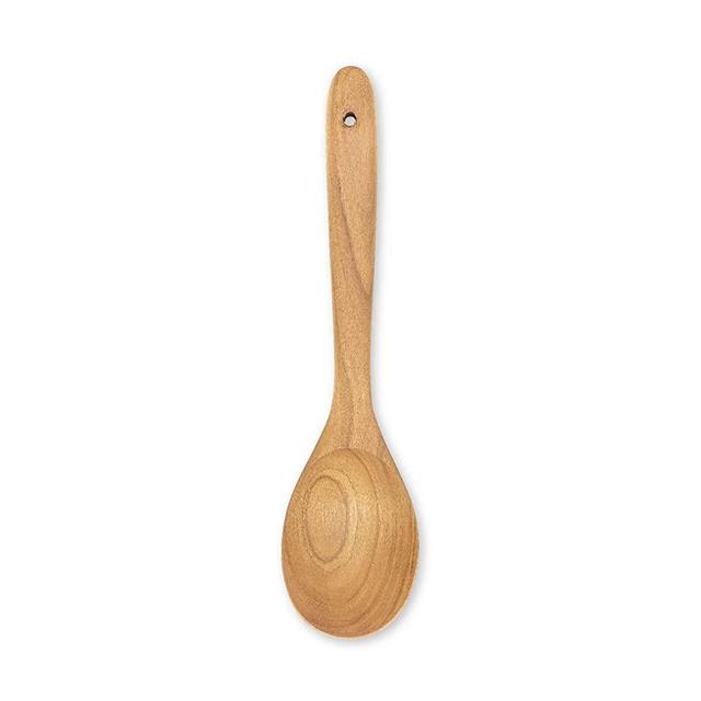 FAAY 12" Big Scoop Spoon, Wide Head, Easy for Cooking and Serving. Handcraft from High Moist Resistance Golden Teak Wood | Durable, Healthy, Ergonomic Handle for Non Stick Cookware