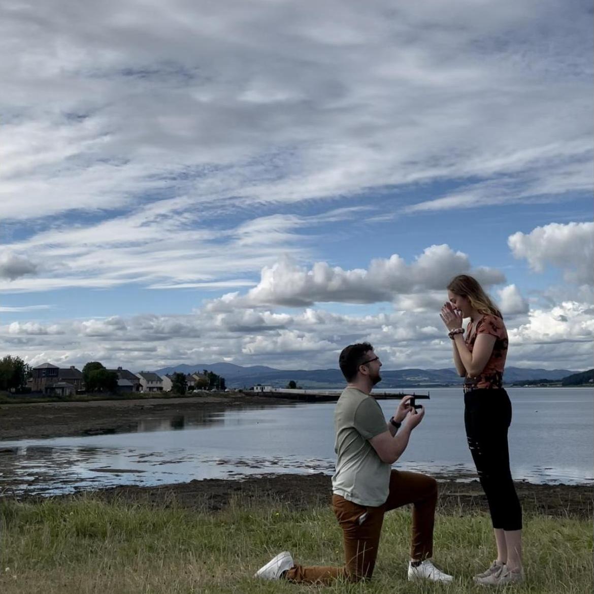 September 14, 2021 in Inverness, Scotland Scott got down on one knee and asked Katie to marry him!