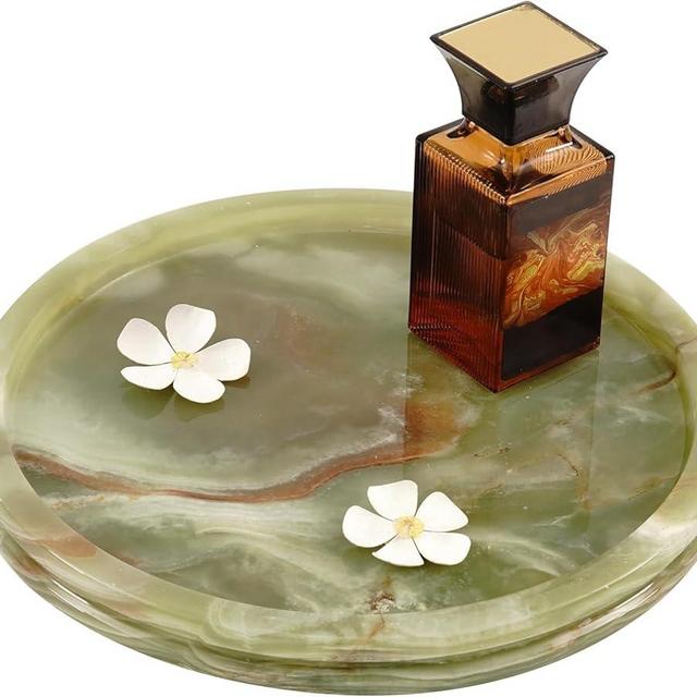 Radicaln Marble Serving Tray 10" Inches Green Onyx Handmade Ottoman Tray for Turkey Platter - Serving Tray, Fruit Tray & Coffee Table Tray - Charcuterie Tray for Serving Food