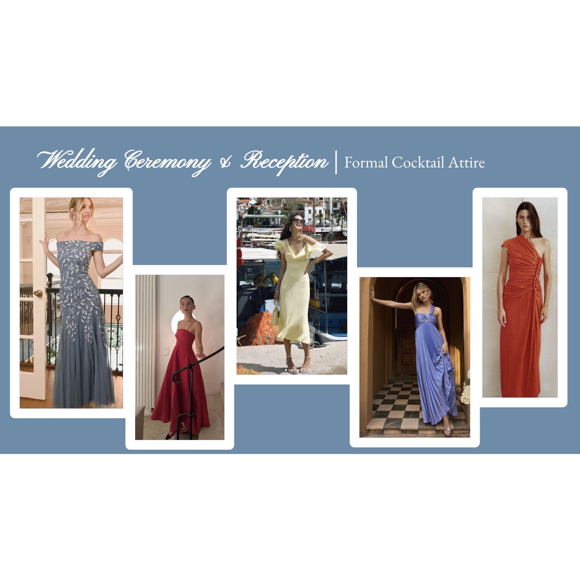 Formal cocktail attire entails full length or cocktail length for women. Block heels recommended as you'll need to walk across multiple terrains (docks, grass, stone). Please note that LGCC does not permit any denim.