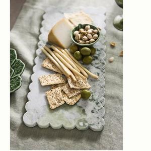 Scalloped Green Marble Serving Board