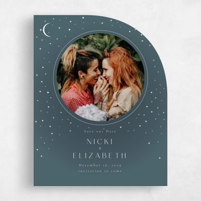 Blue Half arch Wedding Save the Date - Cosima Photo