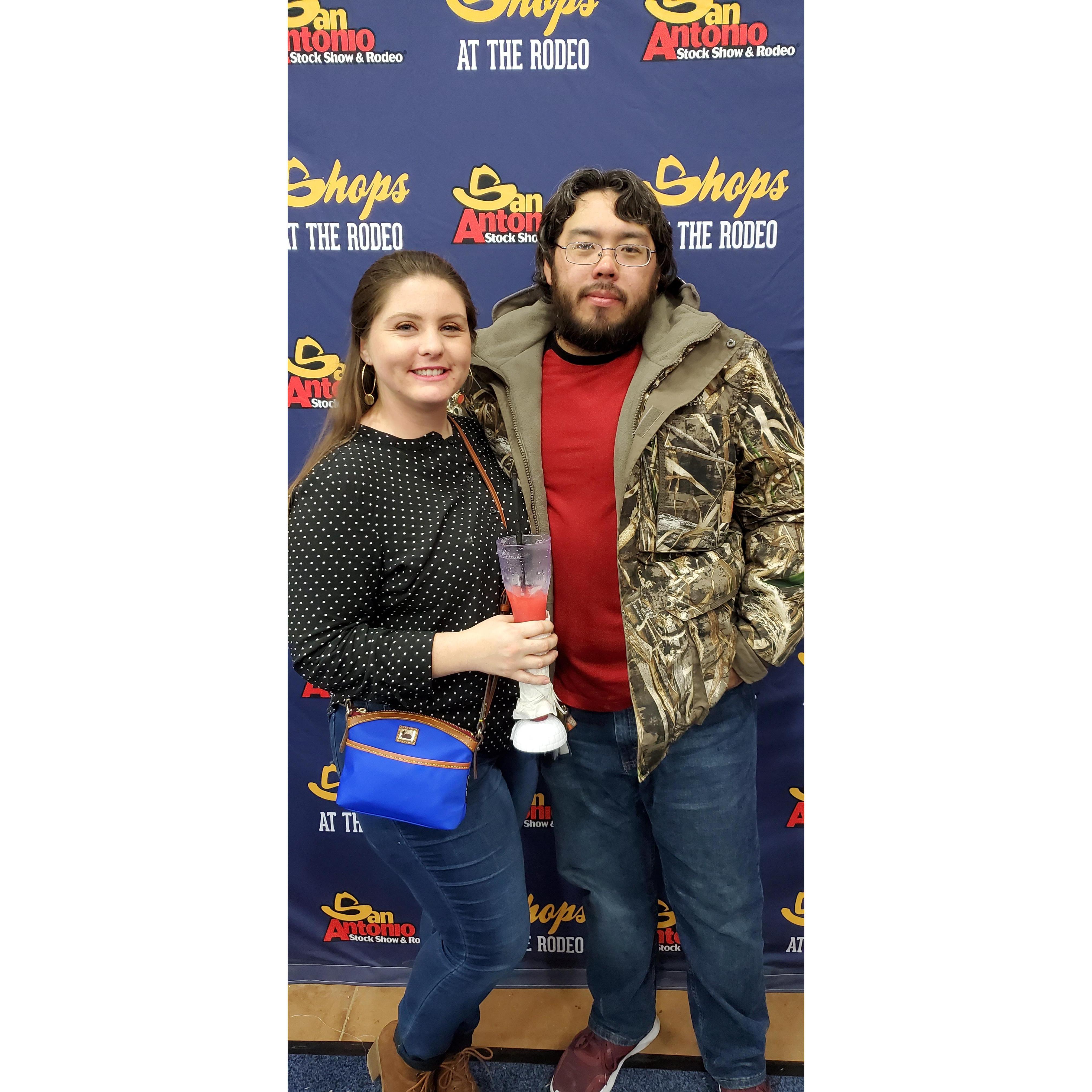 Our very first photo together. My aunt Crissy made sure to take one before we had to leave the Rodeo.