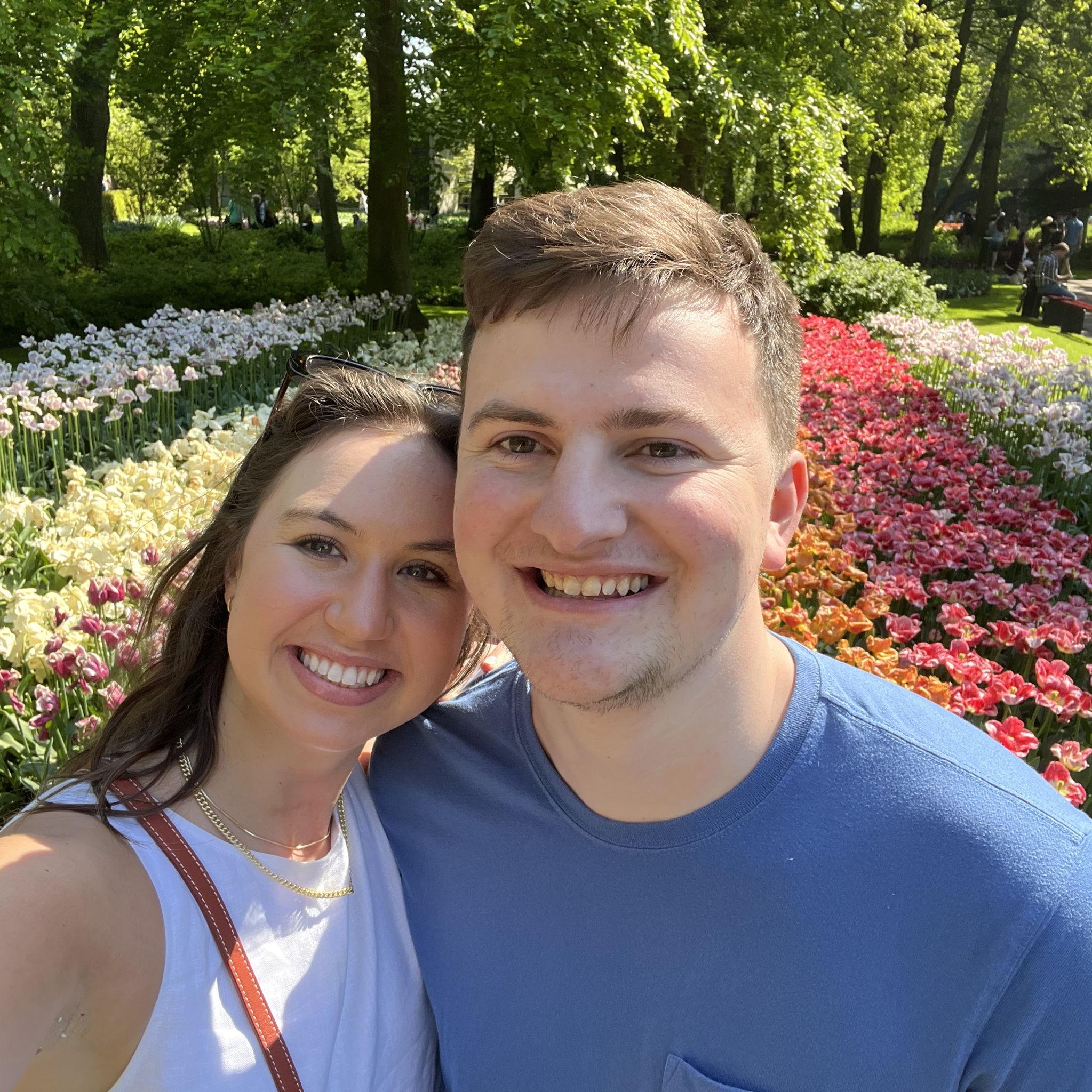 First international trip together! Tulip gardens in The Netherlands