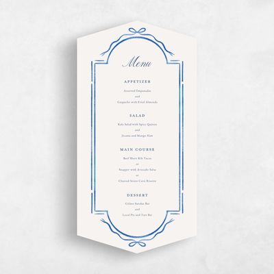 Beige Diamond Wedding Menu - Querida