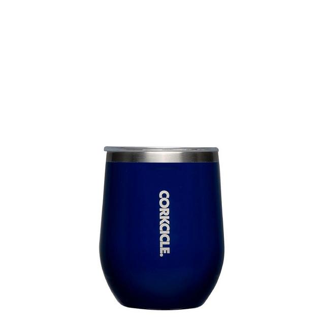 Corkcicle Stemless Insulated Wine Glass Tumbler, Gloss Midnight Blue, 12 oz – Stainless Steel Stemless Wine Glass Keeps Beverages Cold for 6 Hours, Hot for 3 Hours – Non-Slip, Easy-Grip Insulated Cup