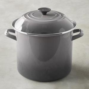 Le Creuset Enameled Stock Pot, 12-Qt., Oyster Grey