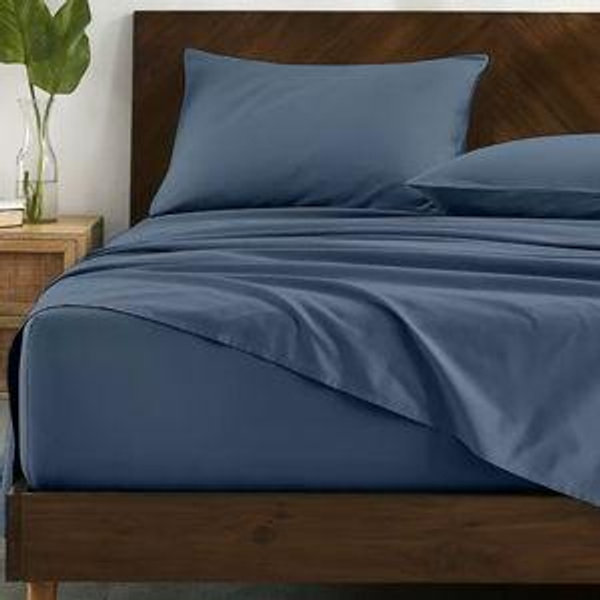 **Color: Bering Sea** Organic Cotton Percale King Sheet Set