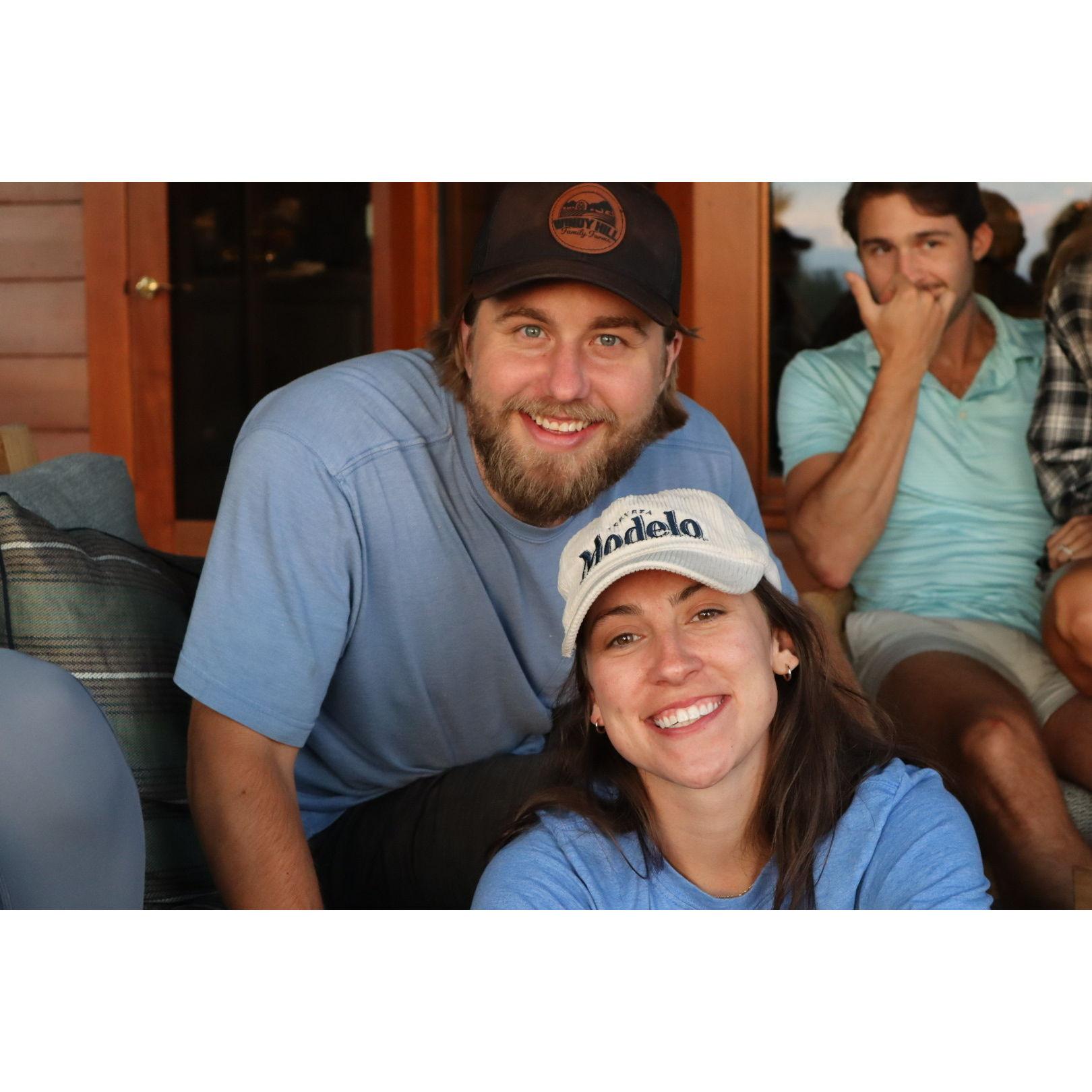 Playing fishbowl at the Bassel house