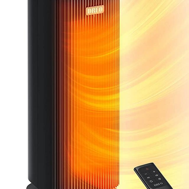 Dreo Space Heaters for Indoor Use, Quiet&Fast Portable Heater with Tip-Over and Overheat Protection, Remote, Oscillating,12H Timer, LED Display with Touch Control, Electric Heater for Office Use